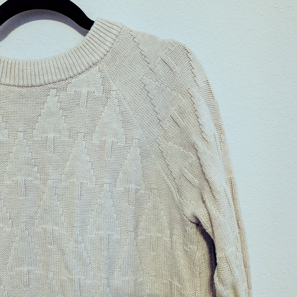 Lands' End Cream Crew Neck Sweater